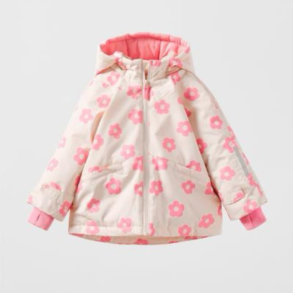 Zara Pink Floral Cream Jacket